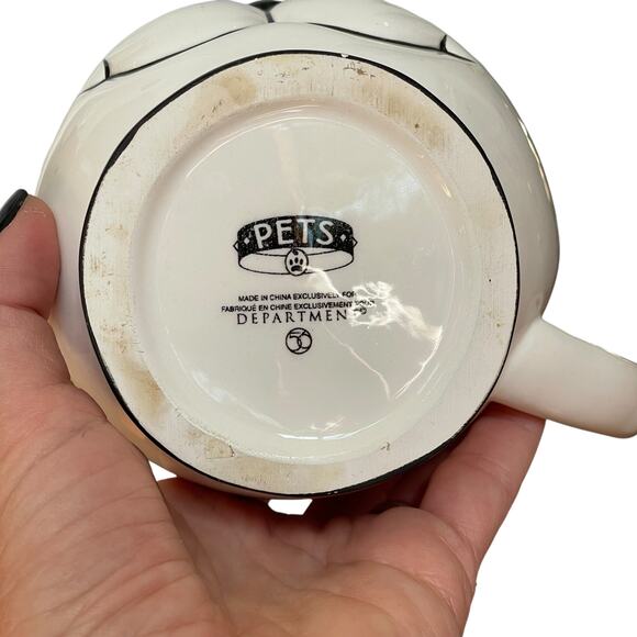 Vintage Dept 56 Pets Dog Mug Ceramic 3 Dimensional White Black Puppy Coffee READ - Picture 7 of 16